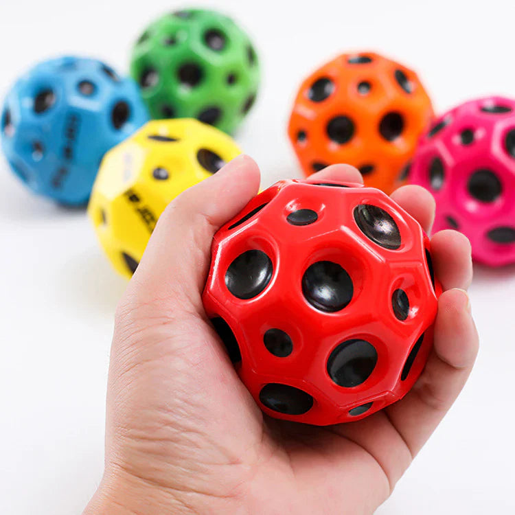 Assorted colorful bouncy balls with various patterns and designs, ideal for party bag fillers